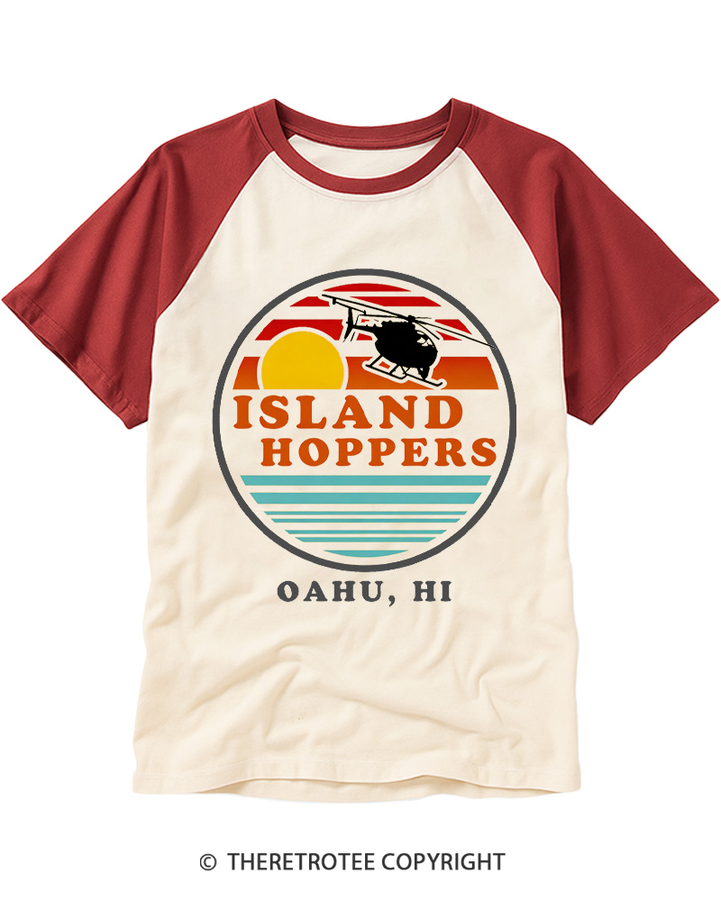 TheRetroTee Island Hoppers Raglan Baseball T-Shirt
