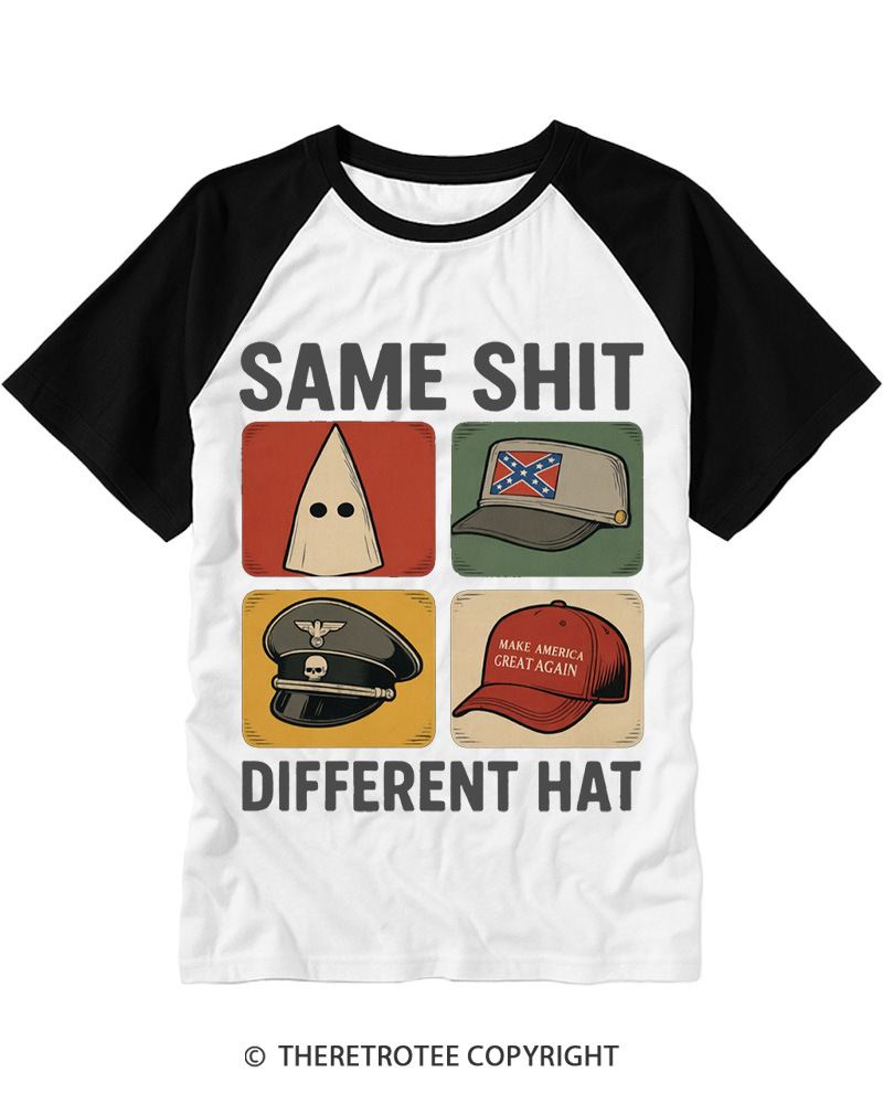 TheRetroTee Same Shit Different Raglan Baseball T-Shirt