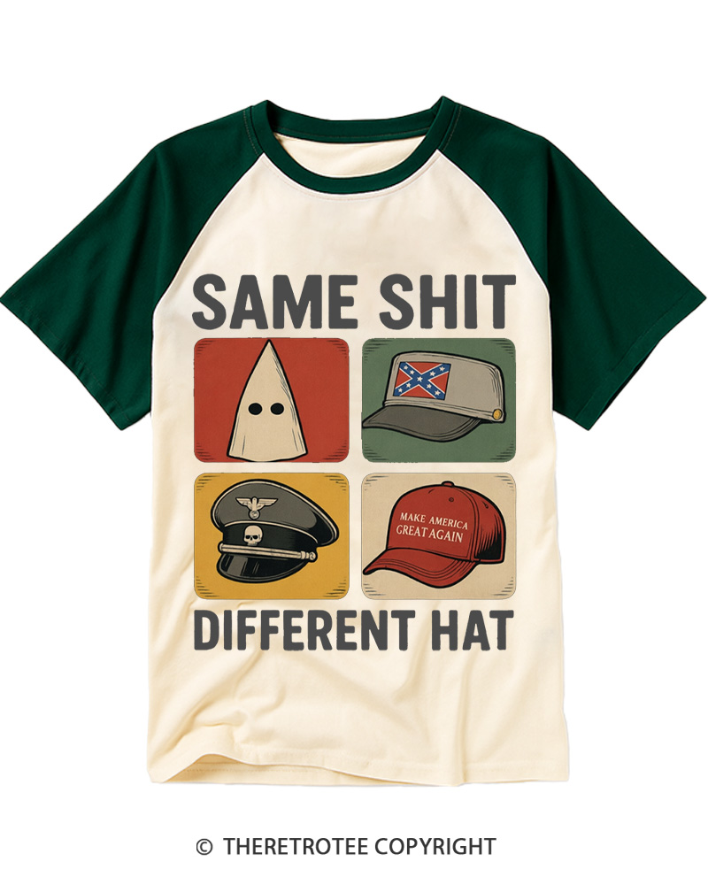 TheRetroTee Same Shit Different Raglan Baseball T-Shirt