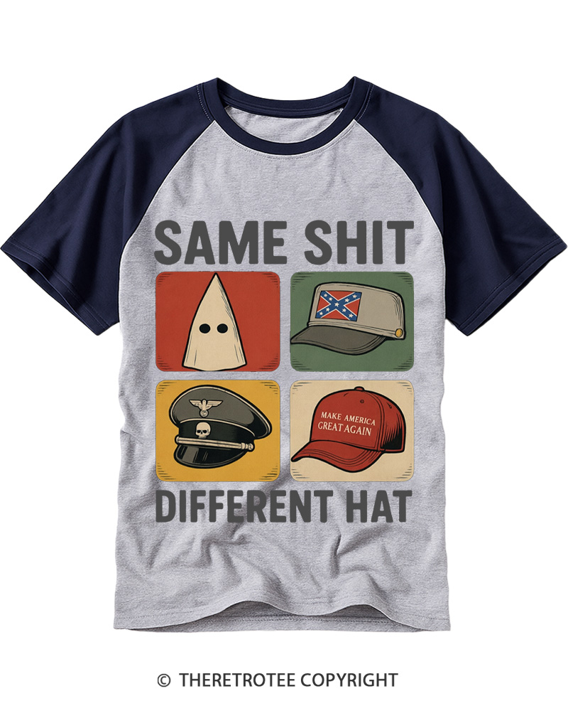TheRetroTee Same Shit Different Raglan Baseball T-Shirt