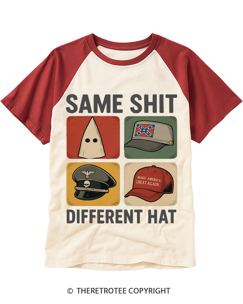 TheRetroTee Same Shit Different Raglan Baseball T-Shirt