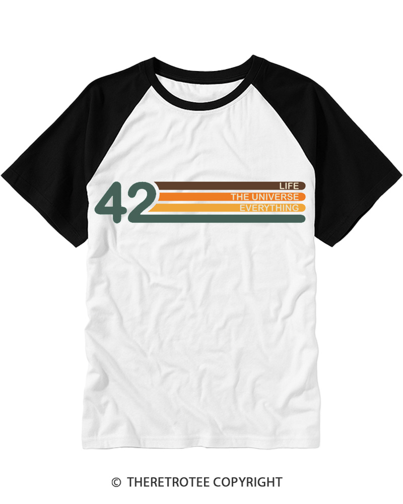 TheRetroTee The Meaning of Life Raglan Baseball T-Shirt