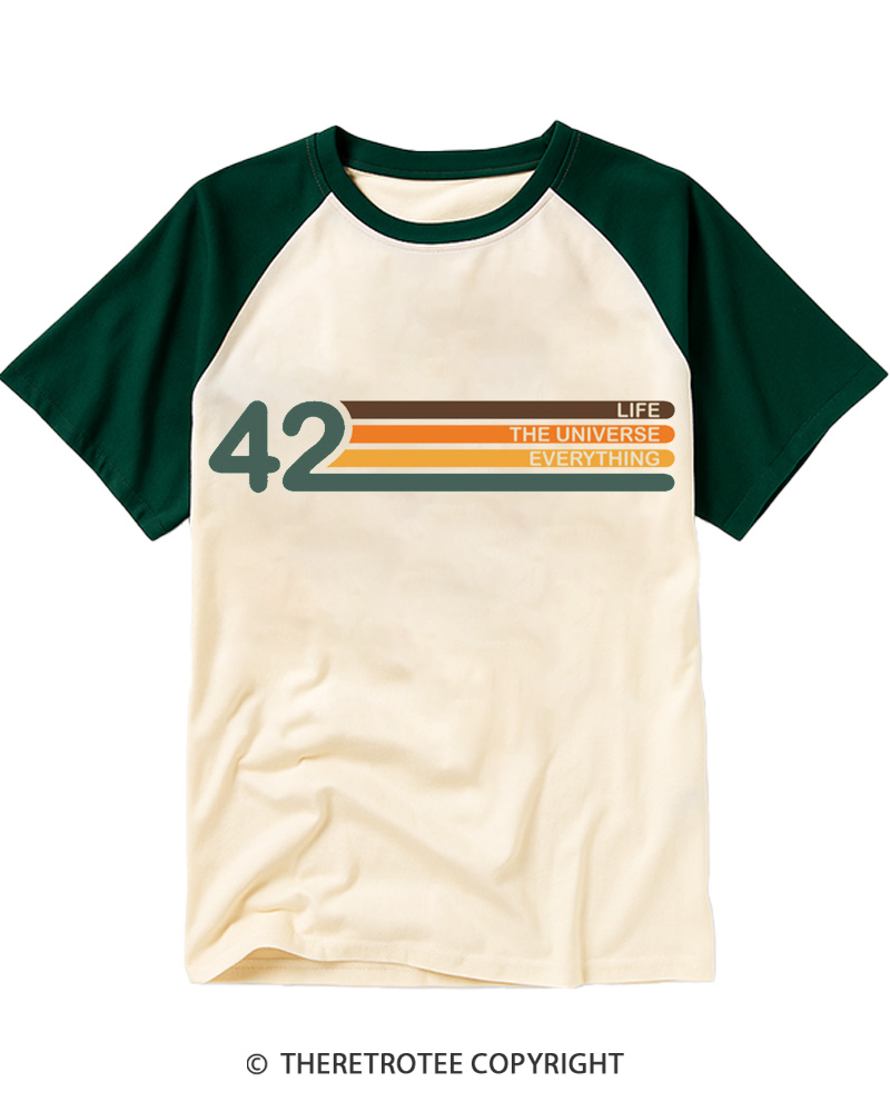 TheRetroTee The Meaning of Life Raglan Baseball T-Shirt