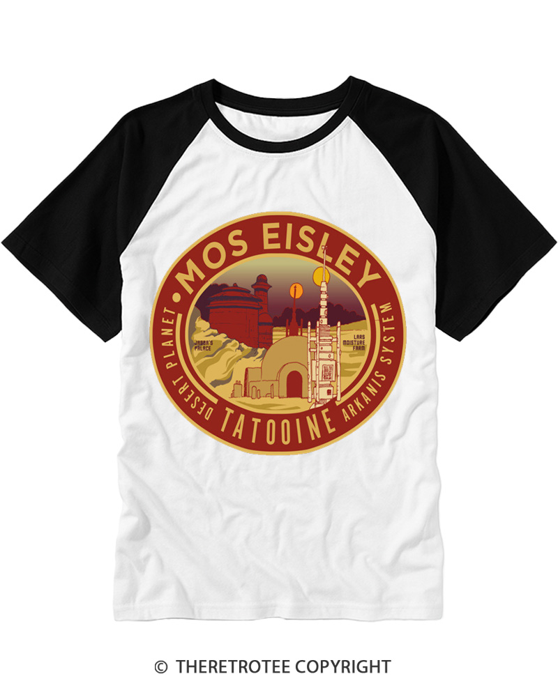 TheRetroTee Sci‑Fi 1980s Raglan Baseball T-Shirt