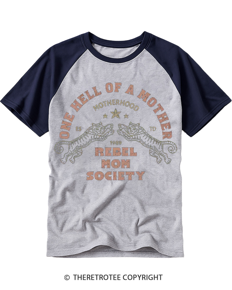 TheRetroTee One Hell of a Mother 1980s Raglan Baseball T-Shirt