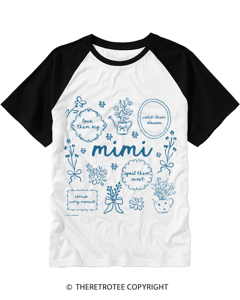 TheRetroTee Floral Mimi 1970s Raglan Baseball T-Shirt