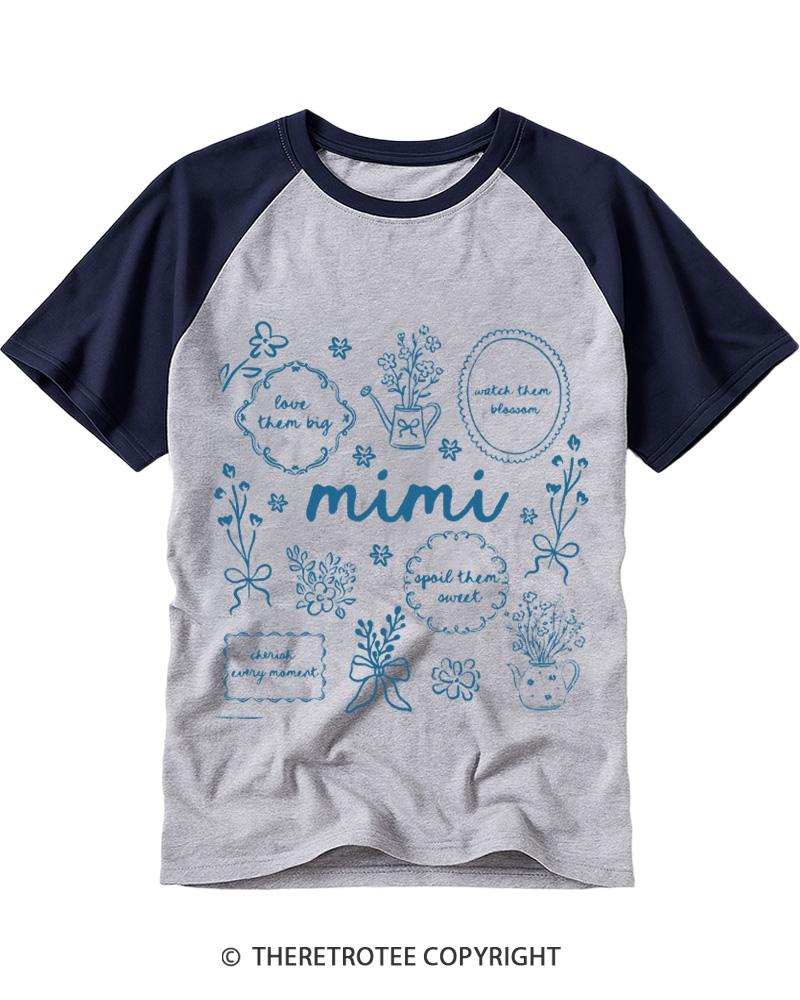 TheRetroTee Floral Mimi 1970s Raglan Baseball T-Shirt