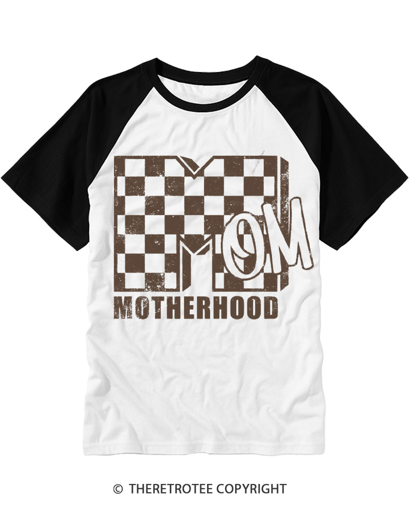 TheRetroTee Motherhood MTV Inspired Graphic 1980s Raglan Baseball T-Shirt