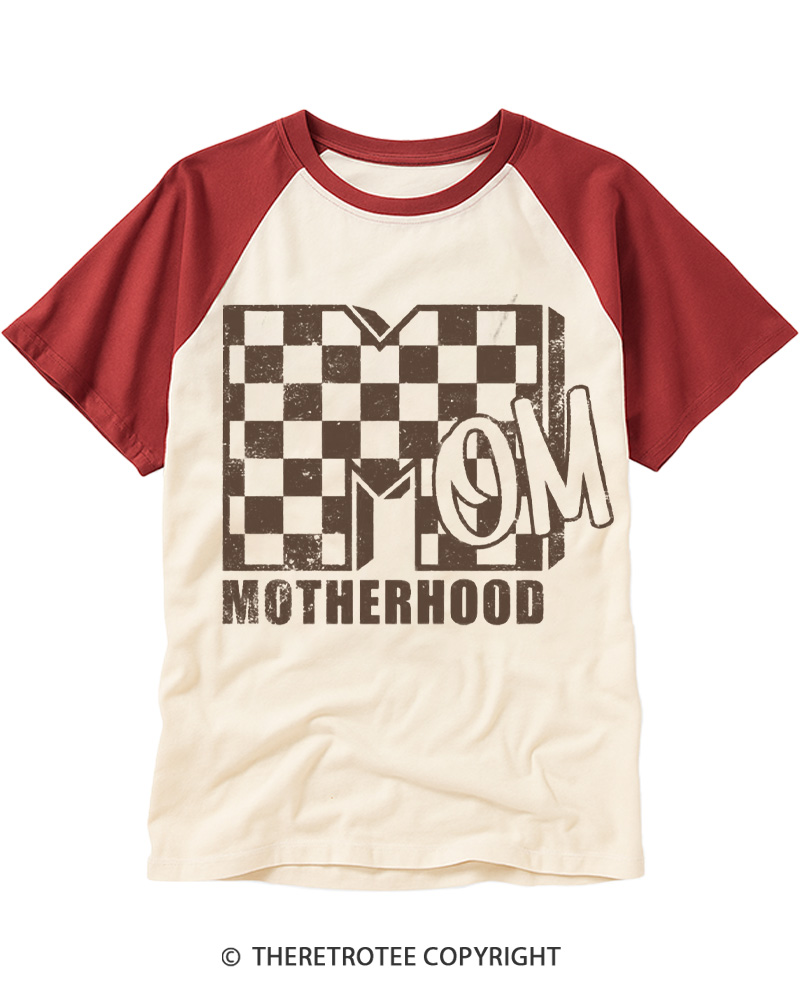 TheRetroTee Motherhood MTV Inspired Graphic 1980s Raglan Baseball T-Shirt