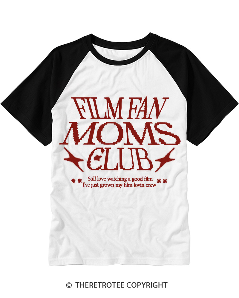 TheRetroTee Film Fan Mom 1980s Raglan Baseball T-Shirt