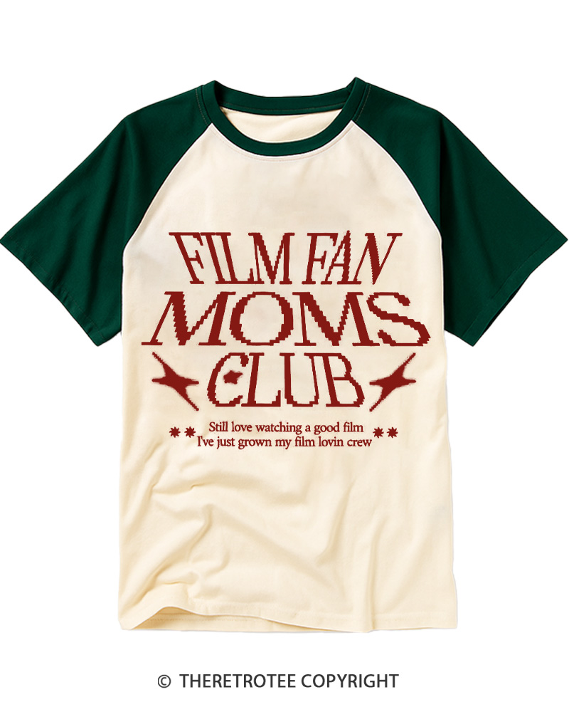 TheRetroTee Film Fan Mom 1980s Raglan Baseball T-Shirt