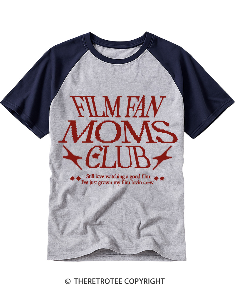 TheRetroTee Film Fan Mom 1980s Raglan Baseball T-Shirt