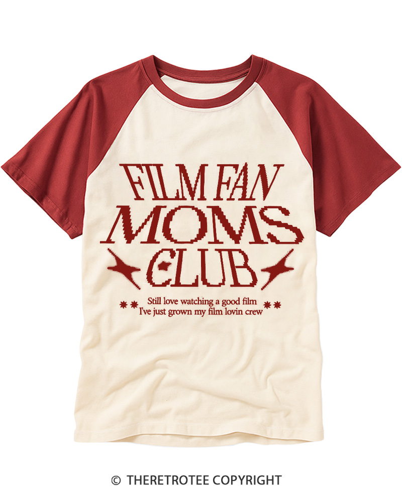 TheRetroTee Film Fan Mom 1980s Raglan Baseball T-Shirt