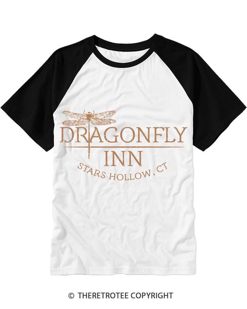 TheRetroTee Dragonfly 2000s Raglan Baseball T-Shirt