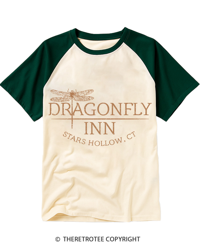 TheRetroTee Dragonfly 2000s Raglan Baseball T-Shirt