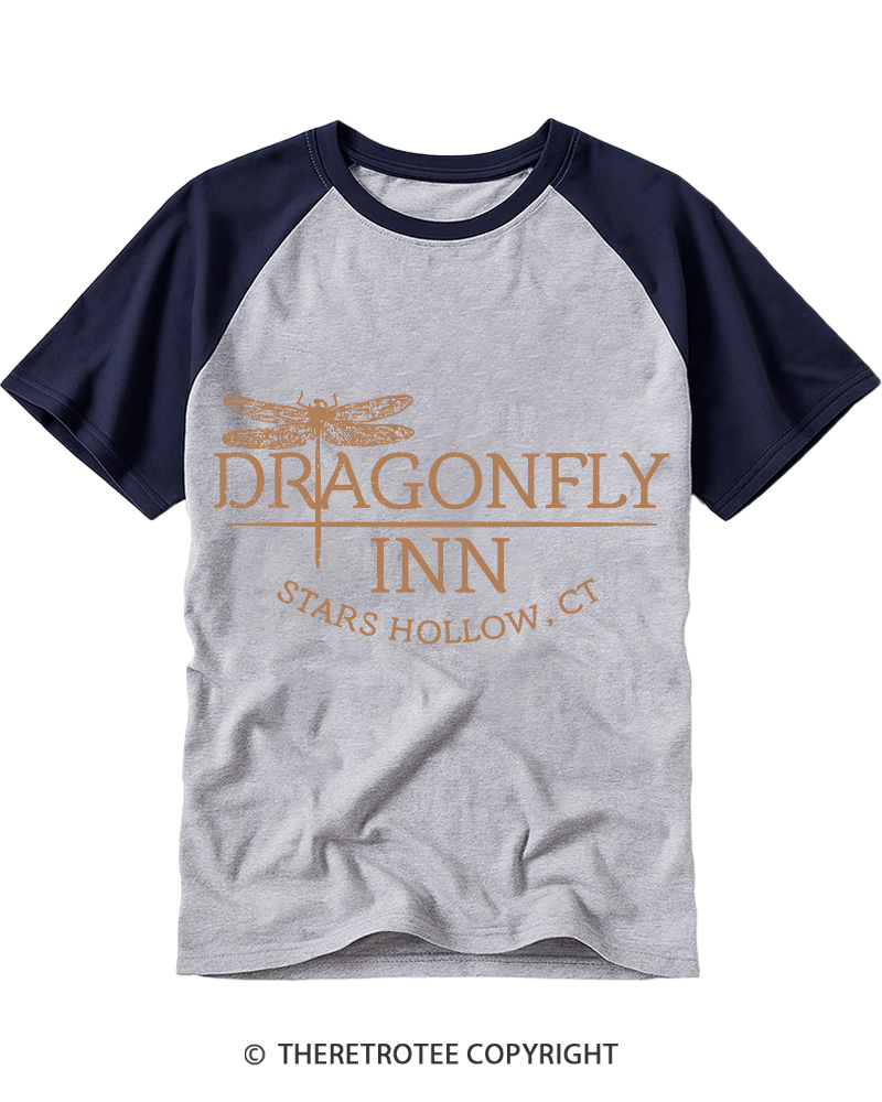 TheRetroTee Dragonfly 2000s Raglan Baseball T-Shirt