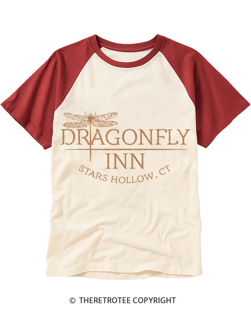 TheRetroTee Dragonfly 2000s Raglan Baseball T-Shirt