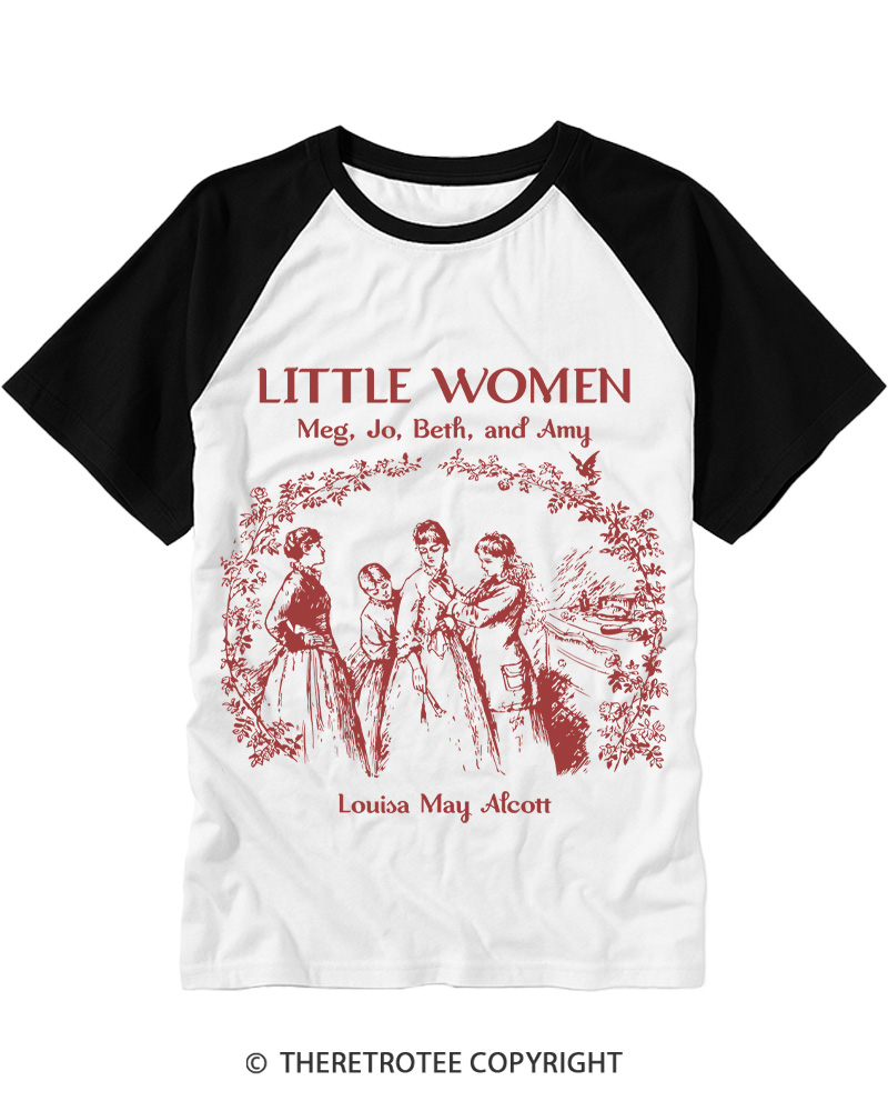 TheRetroTee Little Women 1870s Raglan Baseball T-Shirt