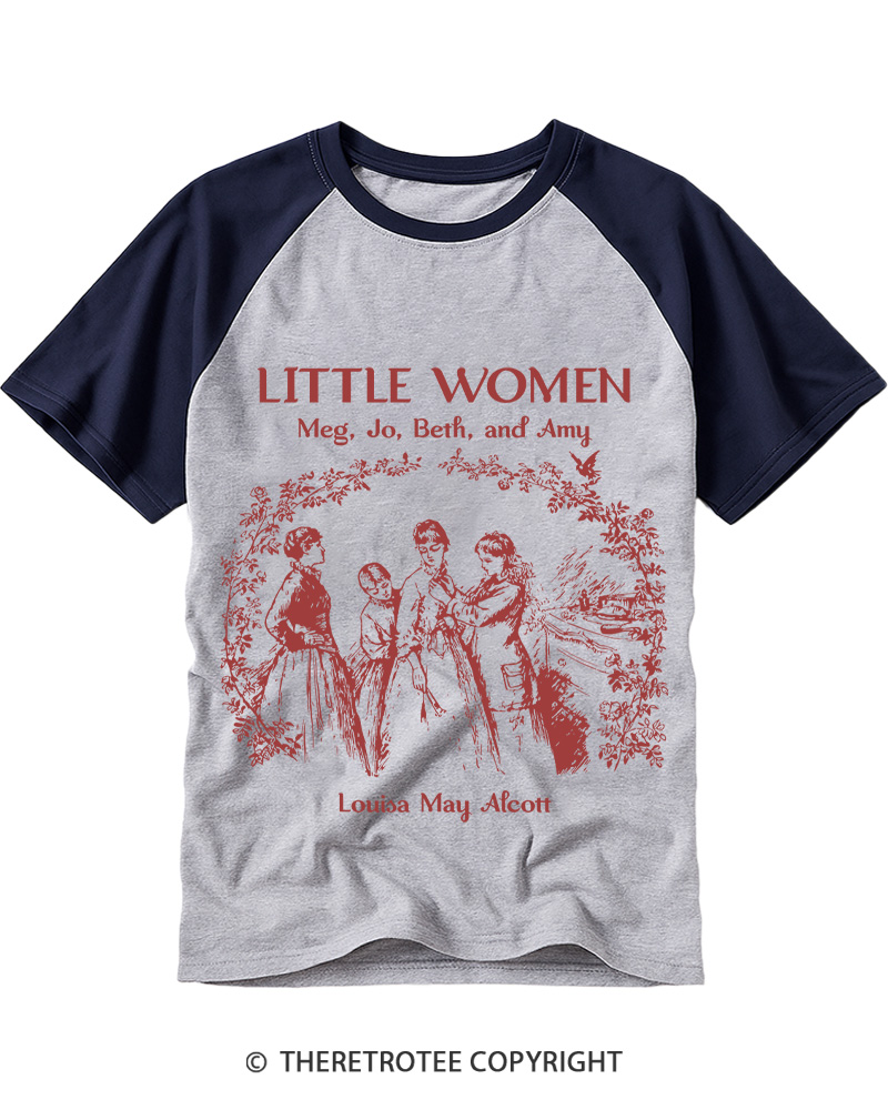 TheRetroTee Little Women 1870s Raglan Baseball T-Shirt