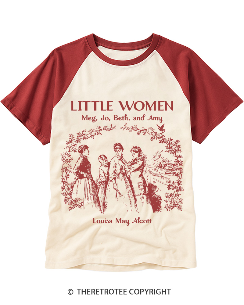TheRetroTee Little Women 1870s Raglan Baseball T-Shirt