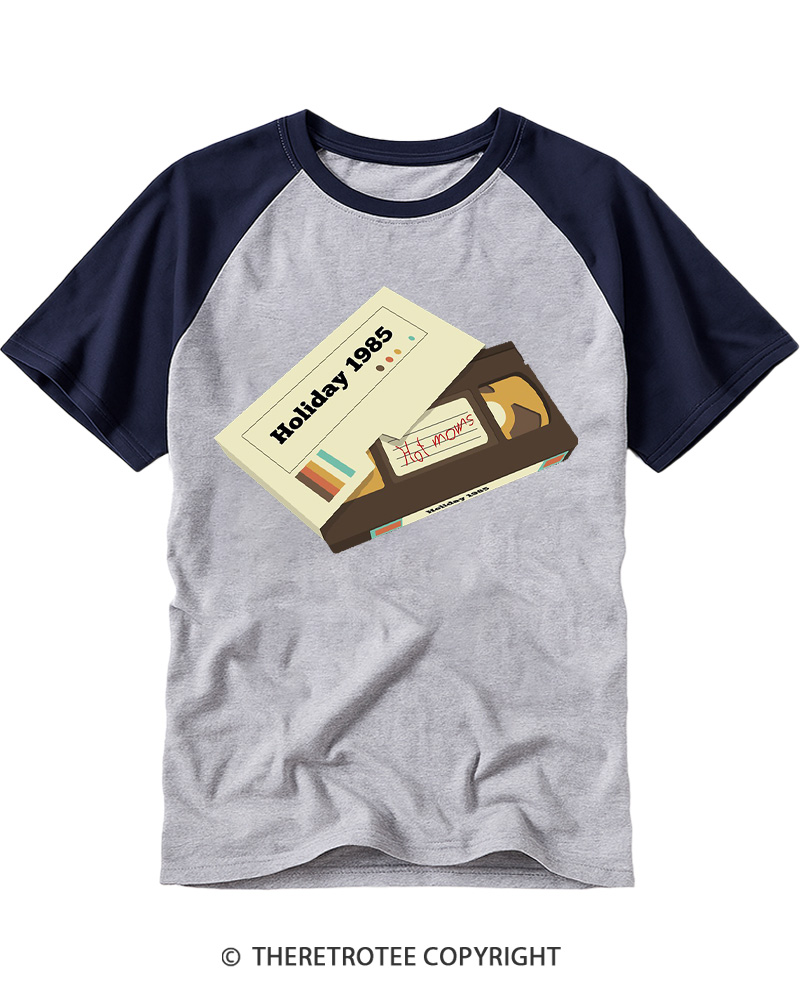 TheRetroTee Cassette Tape Hot Mom 1980s Raglan Baseball T-Shirt