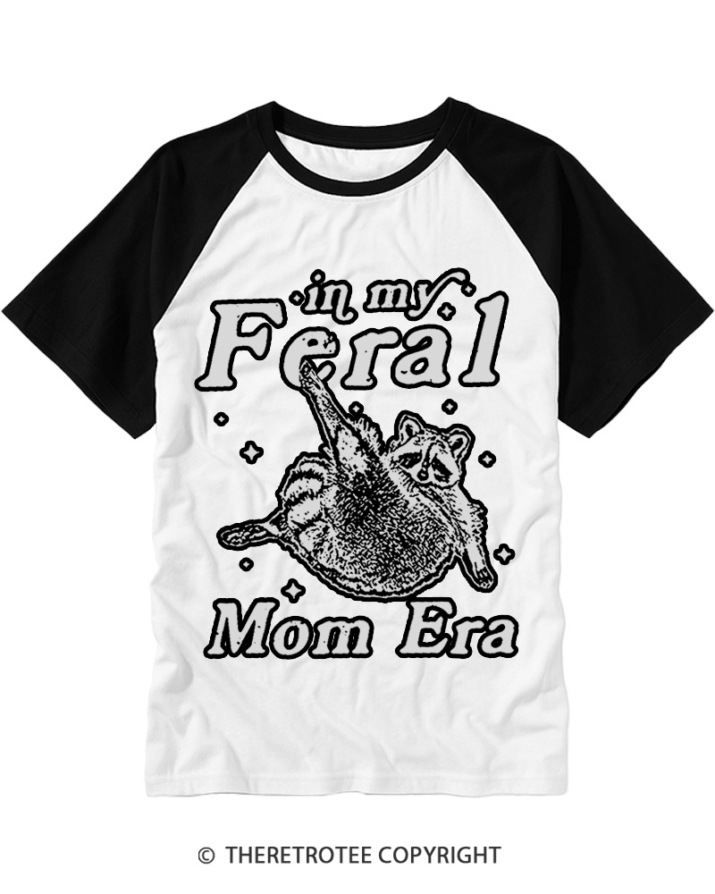 TheRetroTee In My Feral Mom Era 1980s Raglan Baseball T-Shirt