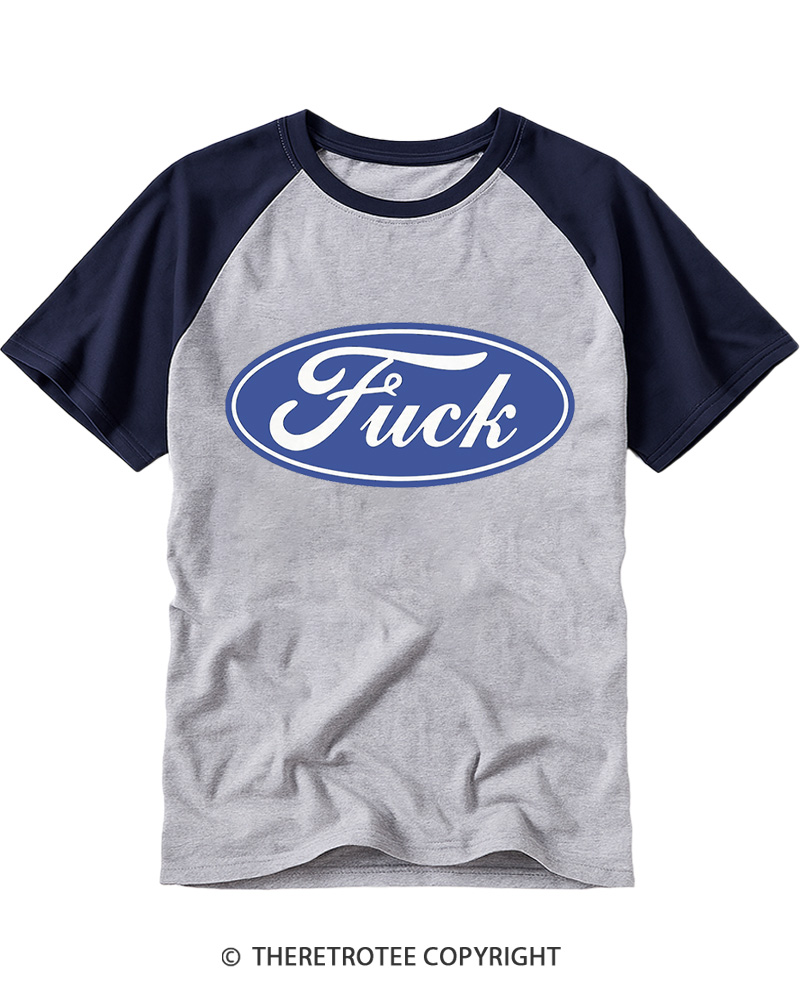 TheRetroTee Funny Fck Logo 1980s Raglan Baseball T-Shirt