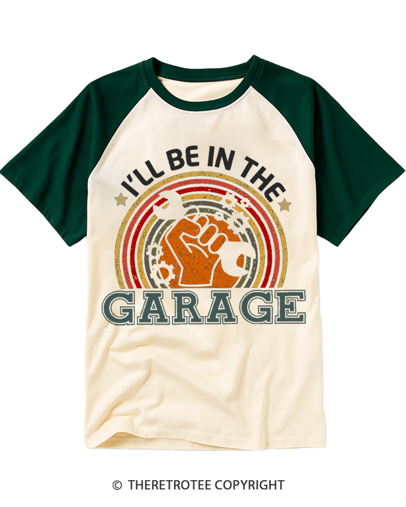TheRetroTee Garage Mechanic 1970s Raglan Baseball T-Shirt
