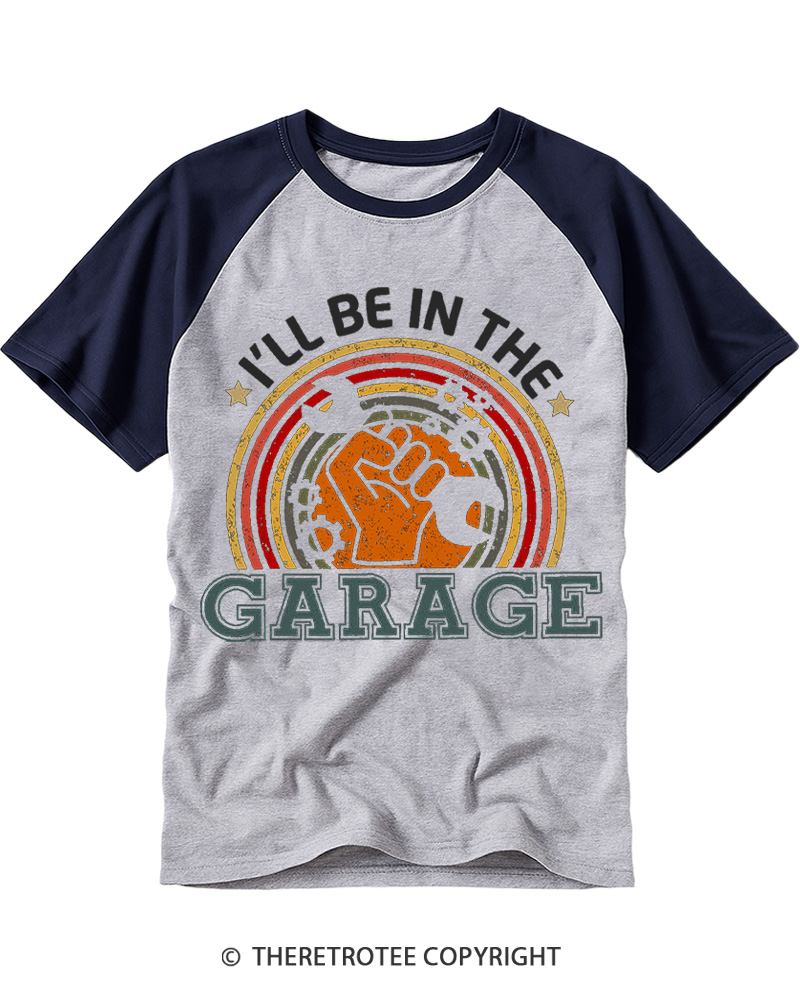 TheRetroTee Garage Mechanic 1970s Raglan Baseball T-Shirt