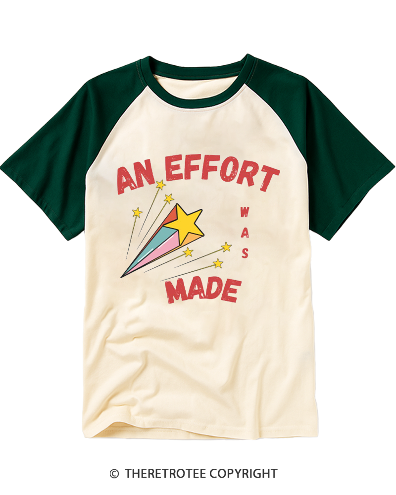 TheRetroTee An Effort Was Made 1970s Raglan Baseball T-Shirt