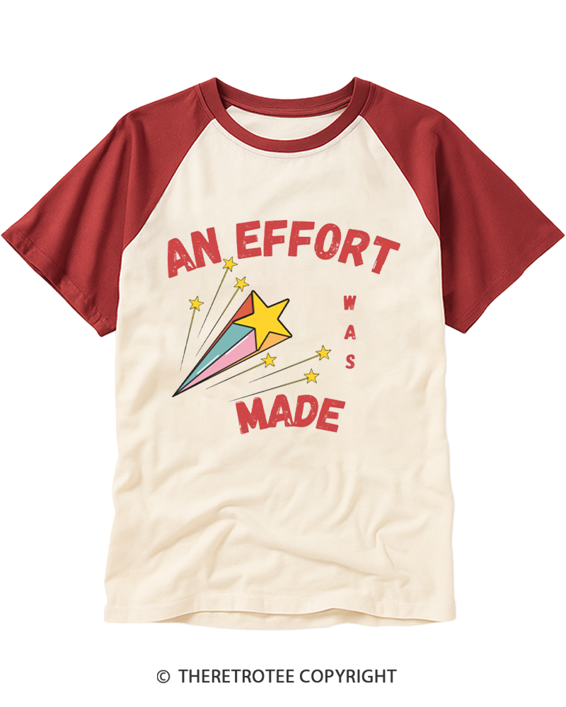 TheRetroTee An Effort Was Made 1970s Raglan Baseball T-Shirt