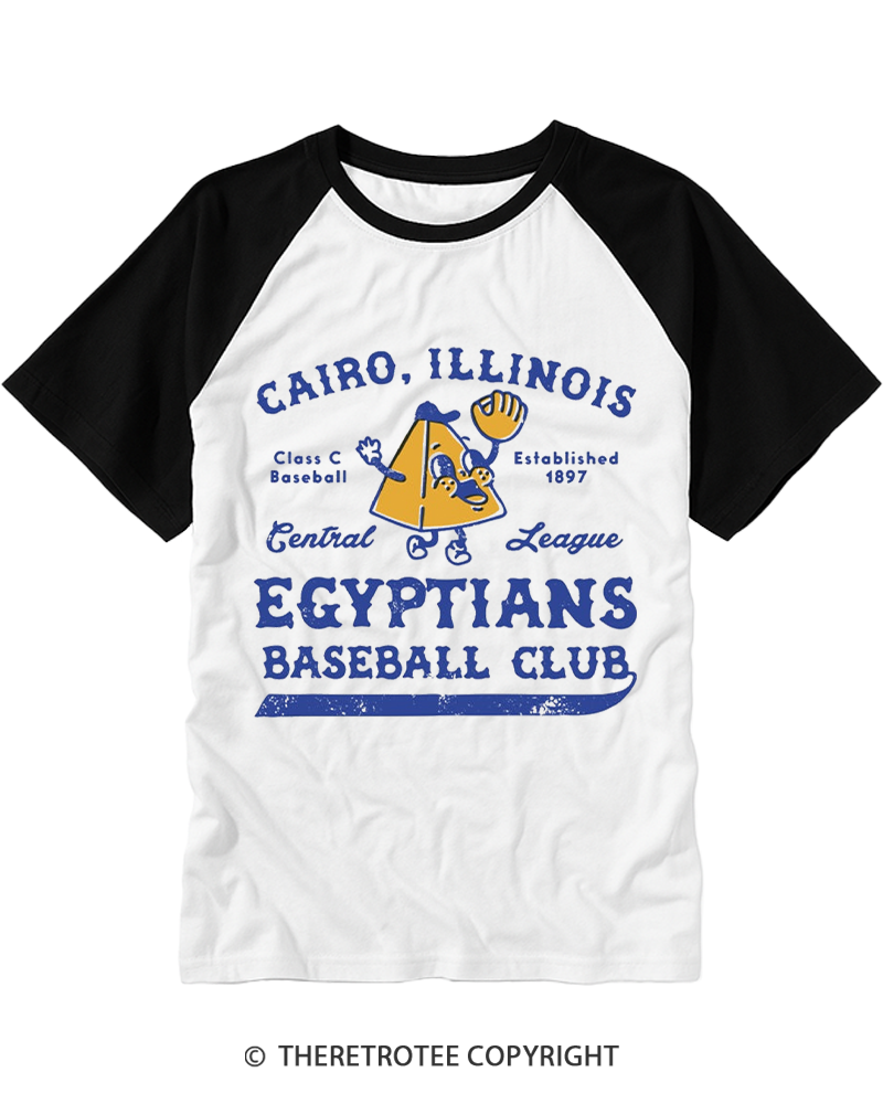 TheRetroTee Cairo Egyptians 1897 Raglan Baseball T-Shirt