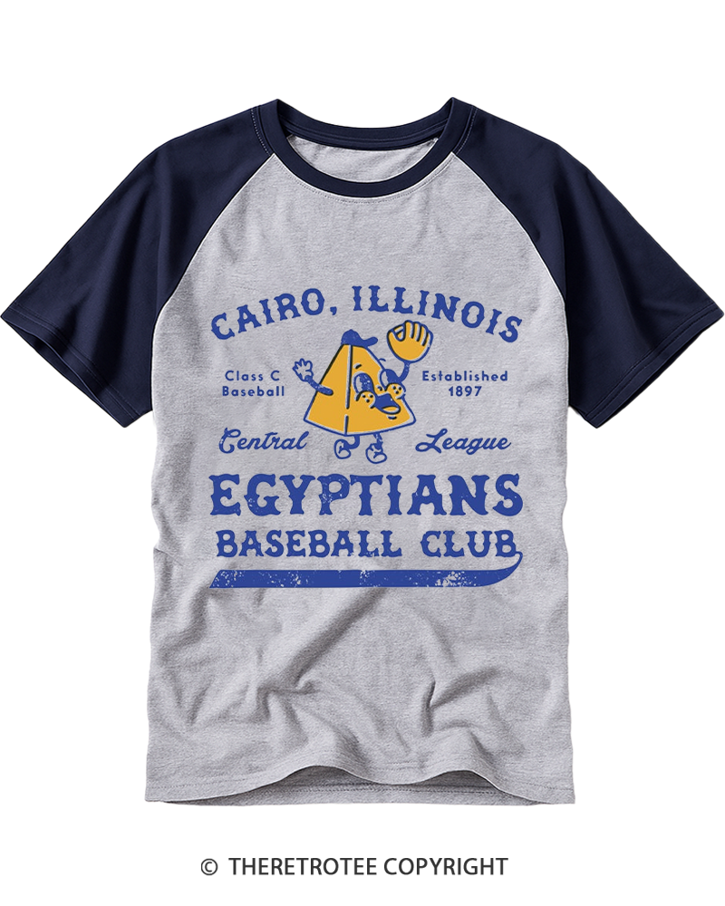 TheRetroTee Cairo Egyptians 1897 Raglan Baseball T-Shirt