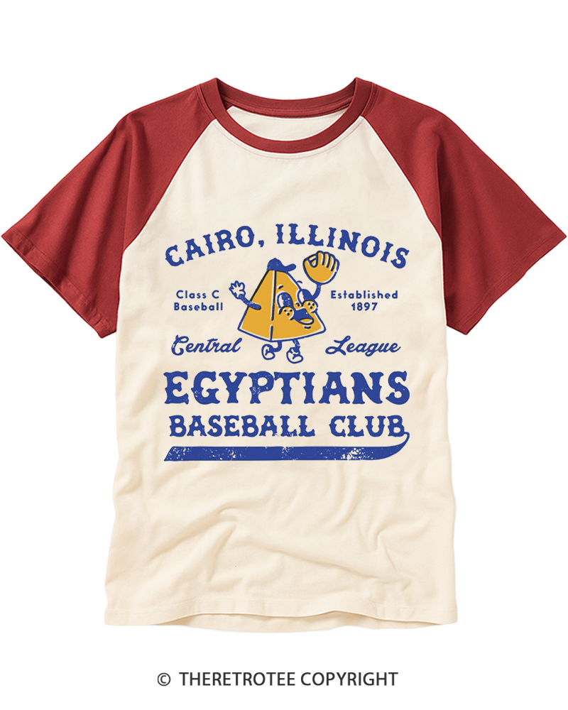 TheRetroTee Cairo Egyptians 1897 Raglan Baseball T-Shirt