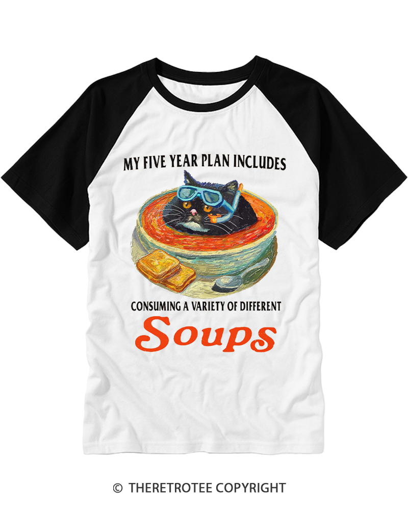 TheRetroTee Five Year Plan 1980s Raglan Baseball T-Shirt