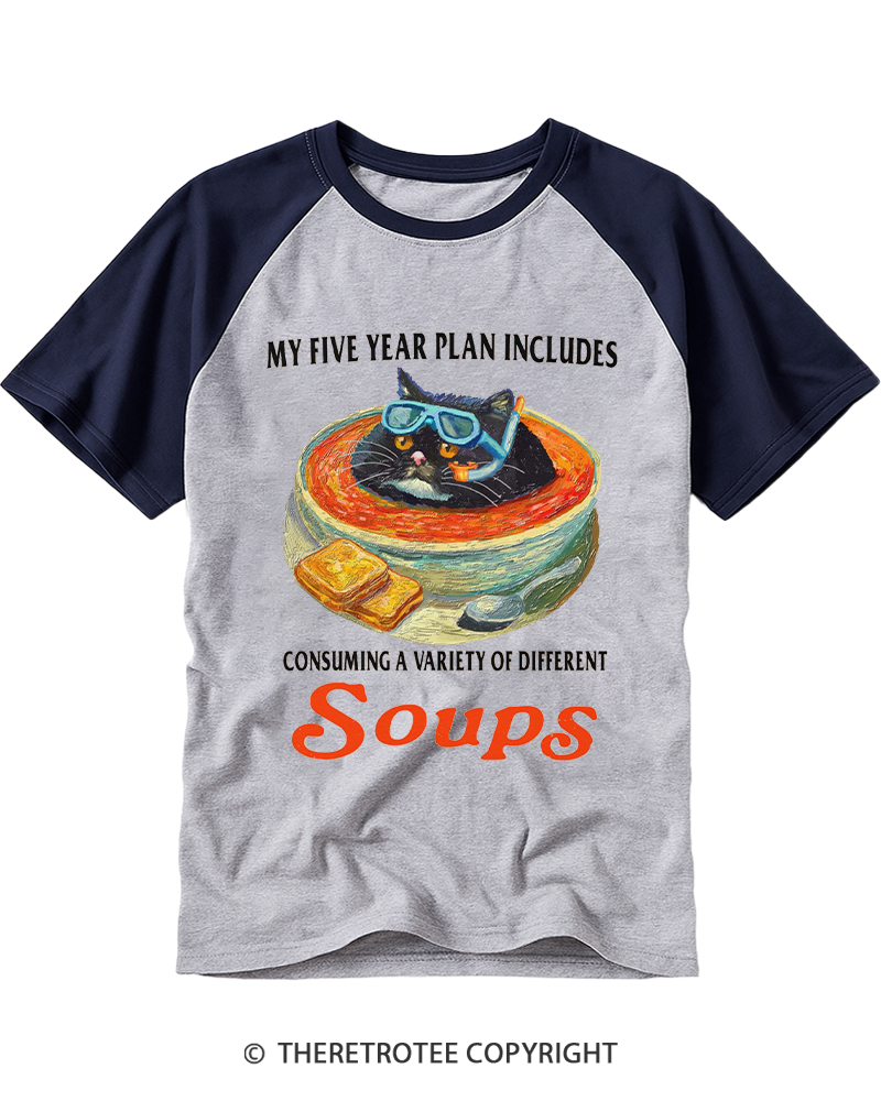 TheRetroTee Five Year Plan 1980s Raglan Baseball T-Shirt