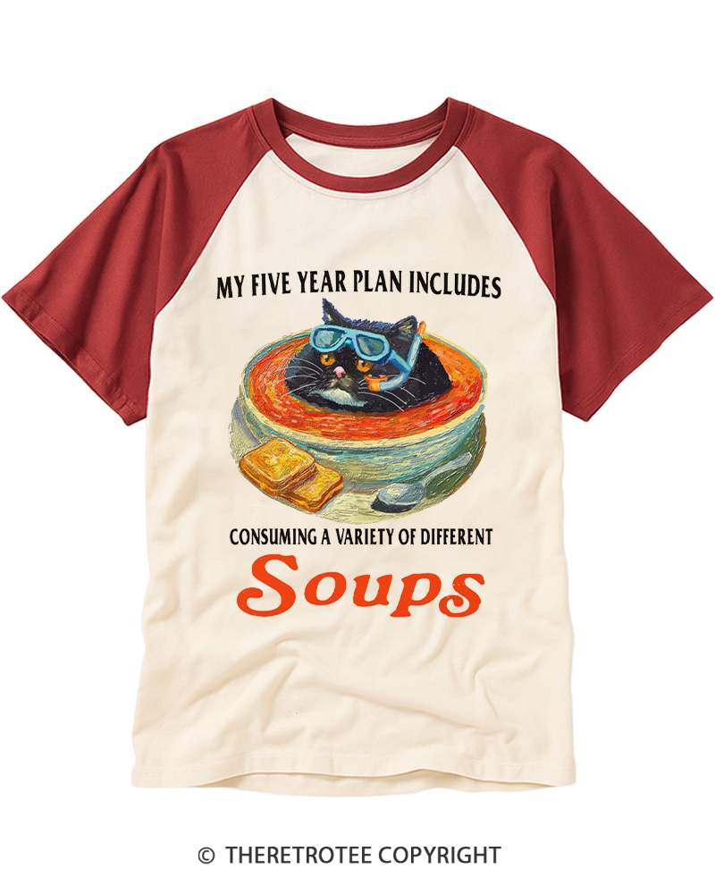 TheRetroTee Five Year Plan 1980s Raglan Baseball T-Shirt