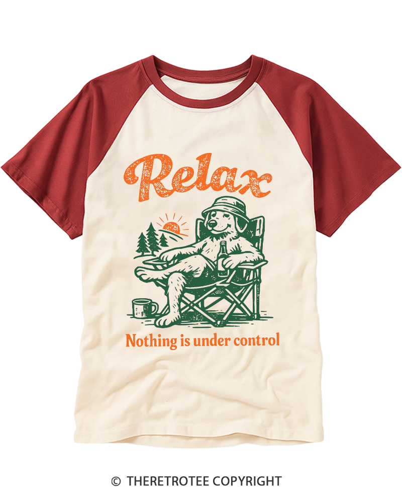 TheRetroTee Nothing Is Under Control 1970s Raglan Baseball T-Shirt