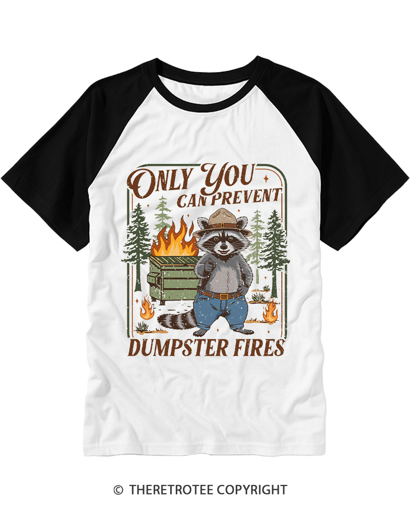 TheRetroTee Only You Can Prevent 1970s Raglan Baseball T-Shirt