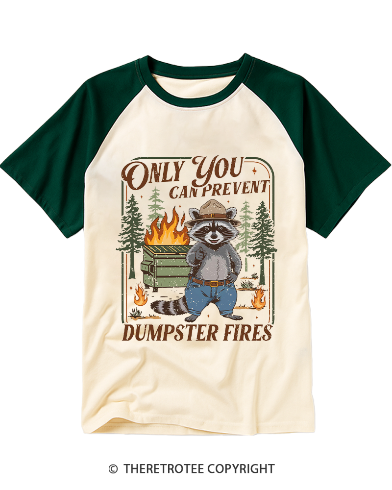 TheRetroTee Only You Can Prevent 1970s Raglan Baseball T-Shirt