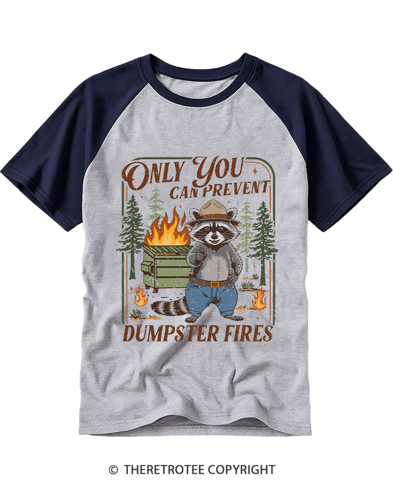 TheRetroTee Only You Can Prevent 1970s Raglan Baseball T-Shirt