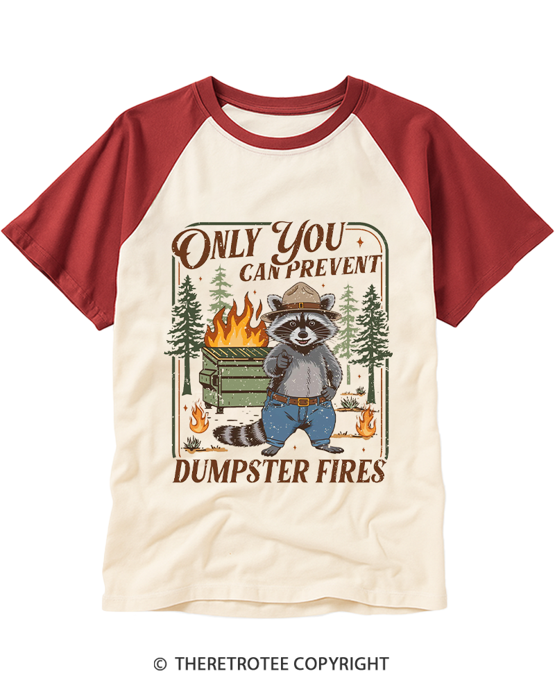 TheRetroTee Only You Can Prevent 1970s Raglan Baseball T-Shirt