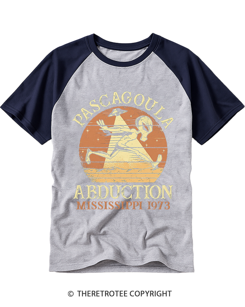 TheRetroTee Pascagoula Abduction 1970s Raglan Baseball T-Shirt