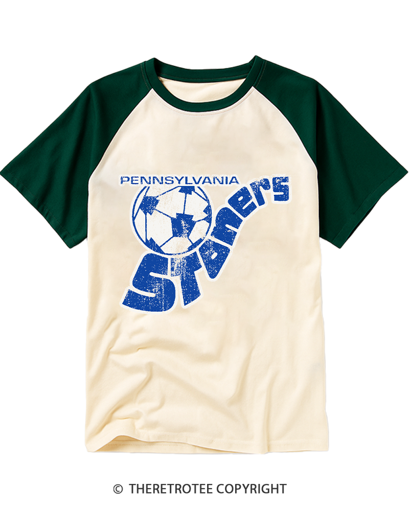 TheRetroTee Pennsylvania Stoners 1970s Raglan Baseball T-Shirt