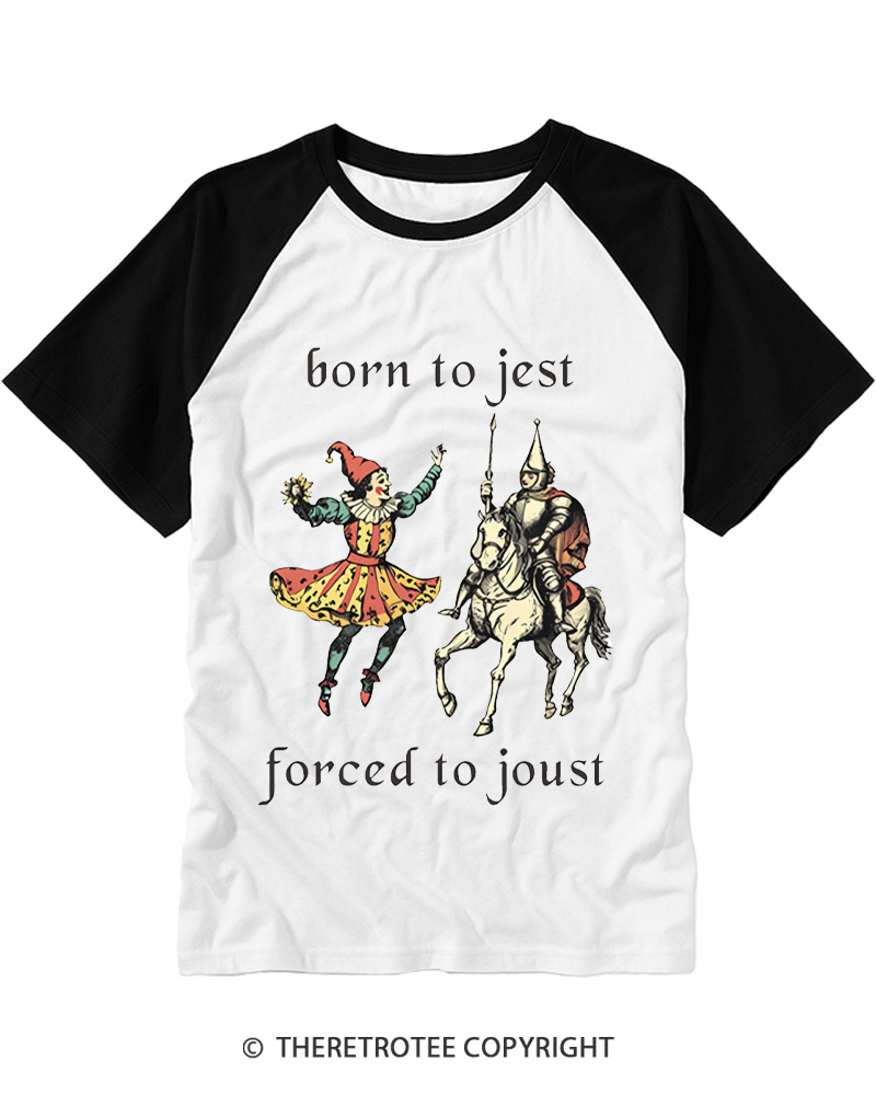 TheRetroTee Born To Jest Raglan Baseball T-Shirt