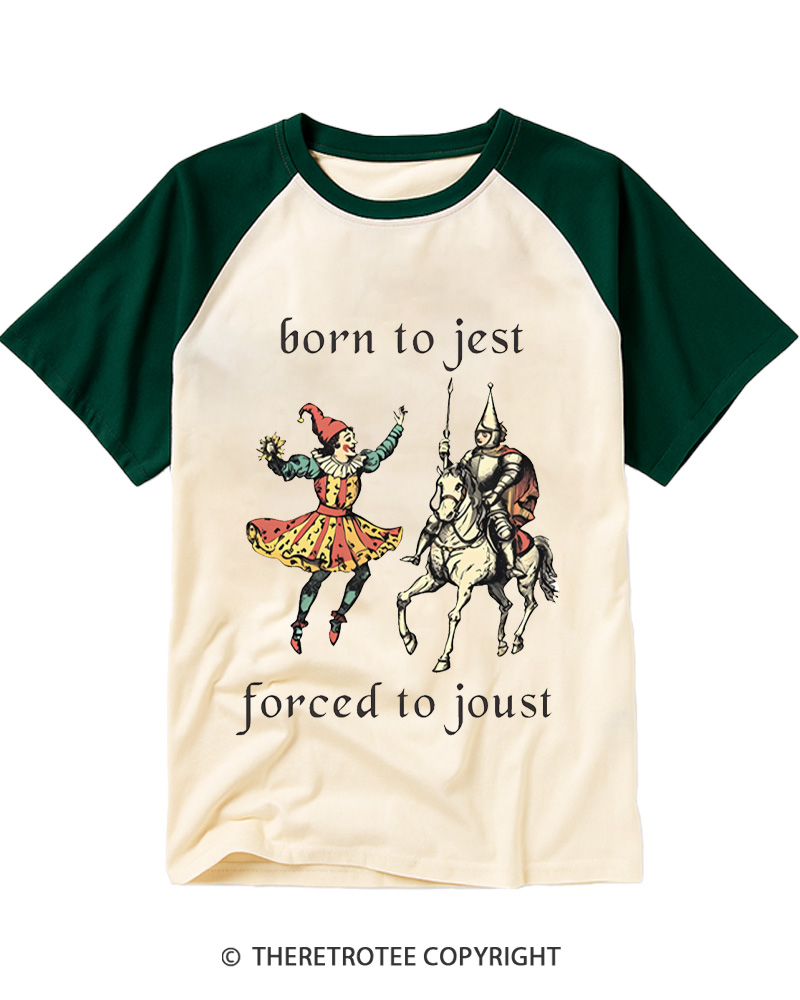 TheRetroTee Born To Jest Raglan Baseball T-Shirt
