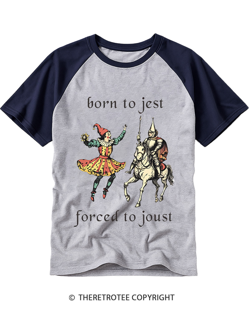 TheRetroTee Born To Jest Raglan Baseball T-Shirt