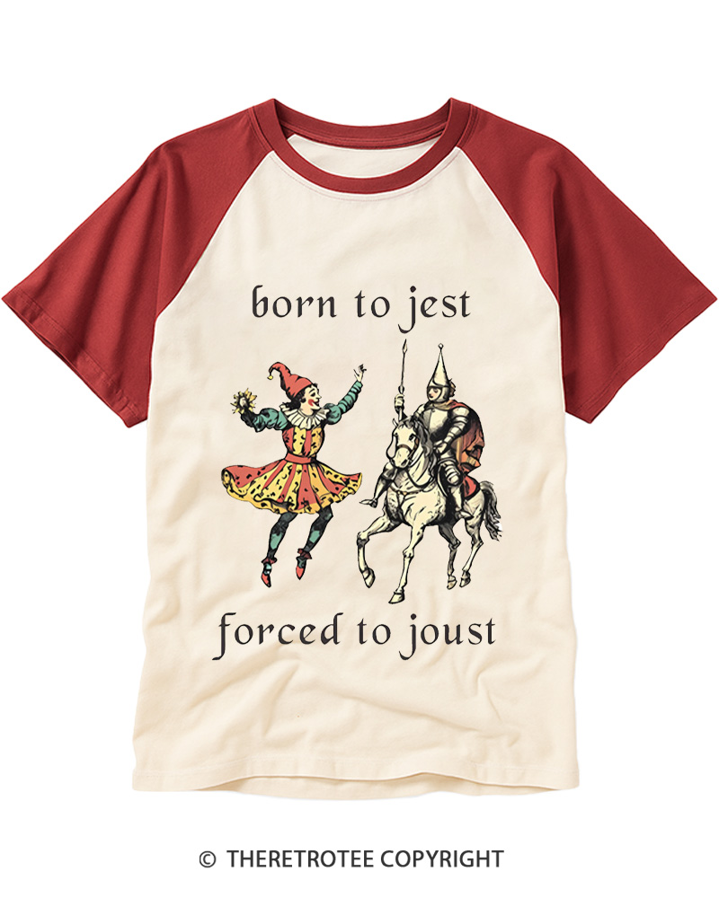 TheRetroTee Born To Jest Raglan Baseball T-Shirt