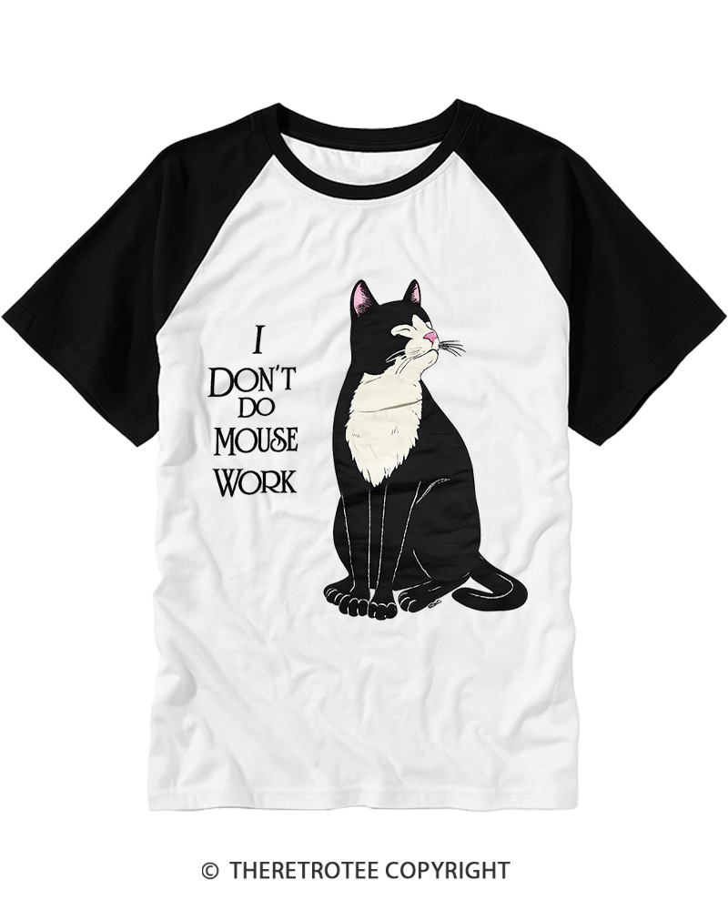 TheRetroTee I Don't Do Mouse Work 1990s Raglan Baseball T-Shirt