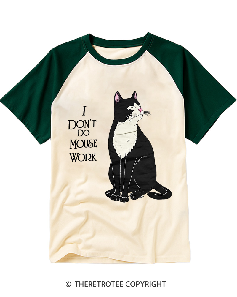 TheRetroTee I Don't Do Mouse Work 1990s Raglan Baseball T-Shirt